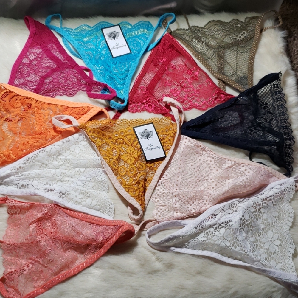 11 pairs of multi colored Women's gstring underwea